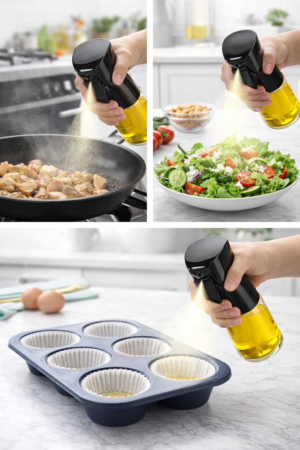 200ml Oil Spray Bottle – Fine Mist Glass Dispenser for Cooking, Baking & BBQ